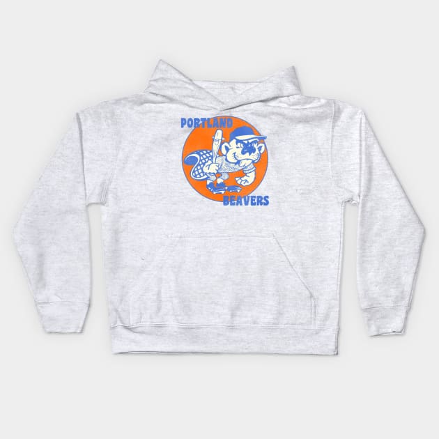 Defunct Portland Beavers Baseball Team Kids Hoodie by Defunctland